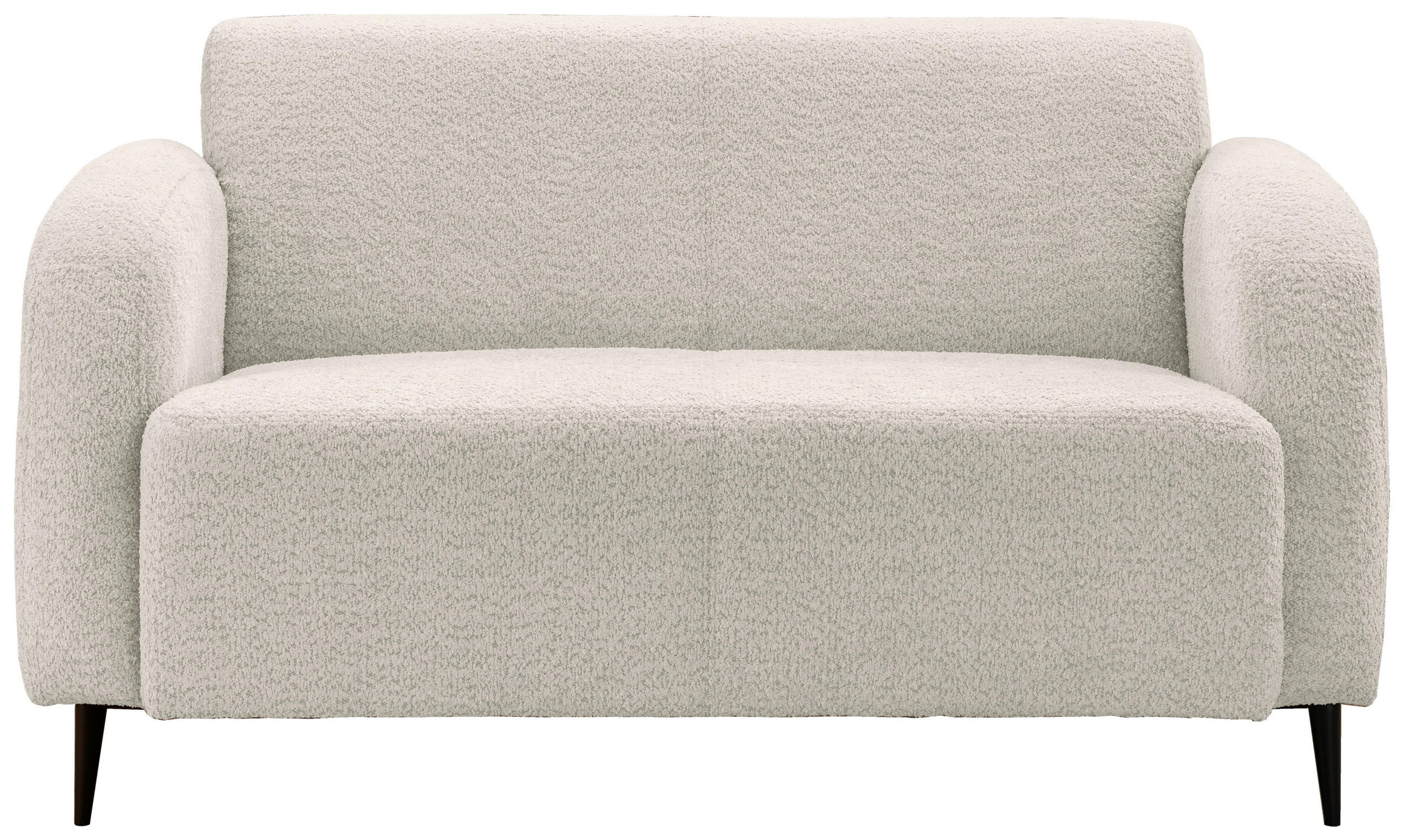 2-SITZER-SOFA in Bouclé Weiss - Weiss/Schwarz, Modern, Textil/Metall (140/76/90cm) - Livetastic