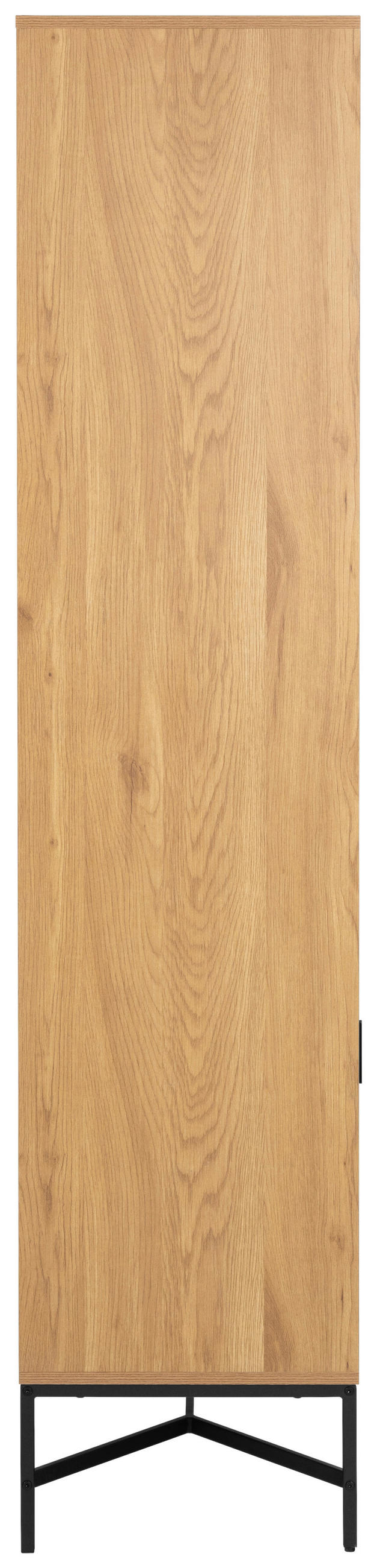 VITRINA, črna, divji hrast - črna/divji hrast, Design, kovina/steklo (80/180/40cm) - Livetastic