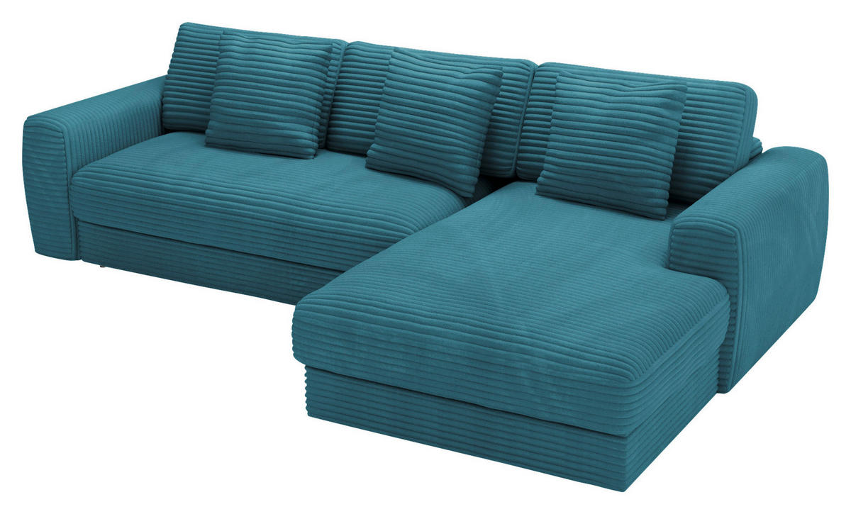 ECKSOFA Petrol Cord  - Petrol/Schwarz, MODERN, Kunststoff/Textil (302/182cm) - Carryhome