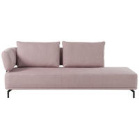 RÉCAMIERE in Flachgewebe Hellrosa  - Hellrosa/Schwarz, Design, Textil/Metall (225/80/98cm) - Dieter Knoll