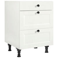 KOCHFELDUMBAUSCHRANK 60/87/56 cm  in Weiß  - Schwarz/Weiß, MODERN, Holzwerkstoff/Metall (60/87/56cm) - Nobilia