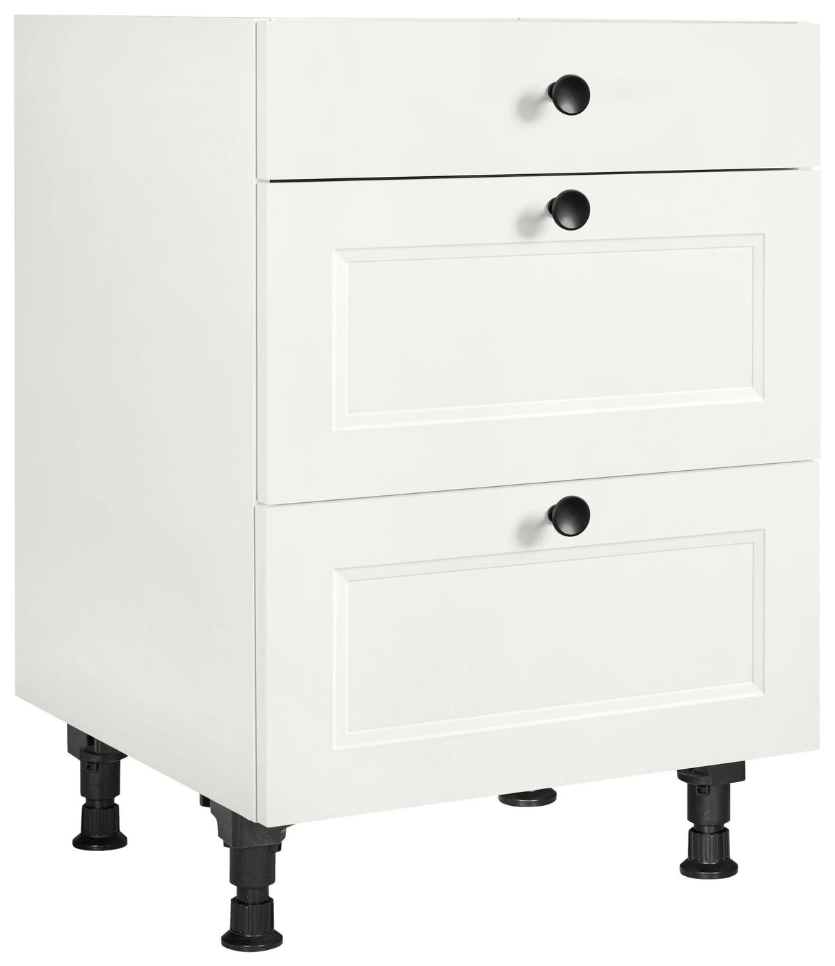 KOCHFELDUMBAUSCHRANK 60/87/56 cm  in Weiß  - Schwarz/Weiß, MODERN, Holzwerkstoff/Metall (60/87/56cm) - Nobilia