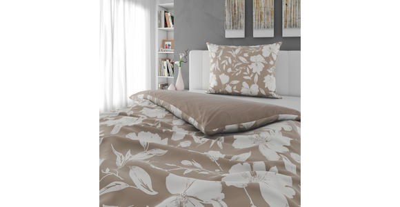 WENDEBETTWÄSCHE Mavie Satin 140/200 cm  - Taupe, KONVENTIONELL, Textil (140/200cm) - Novel