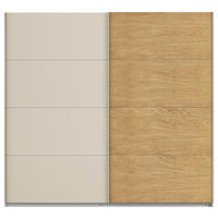 OMARA Z DRSNIMI VRATI, barve hrasta, barve šampanjca  - barve šampanjca/barve hrasta, Design, kovina/leseni material (271/210/62cm) - Hom`in