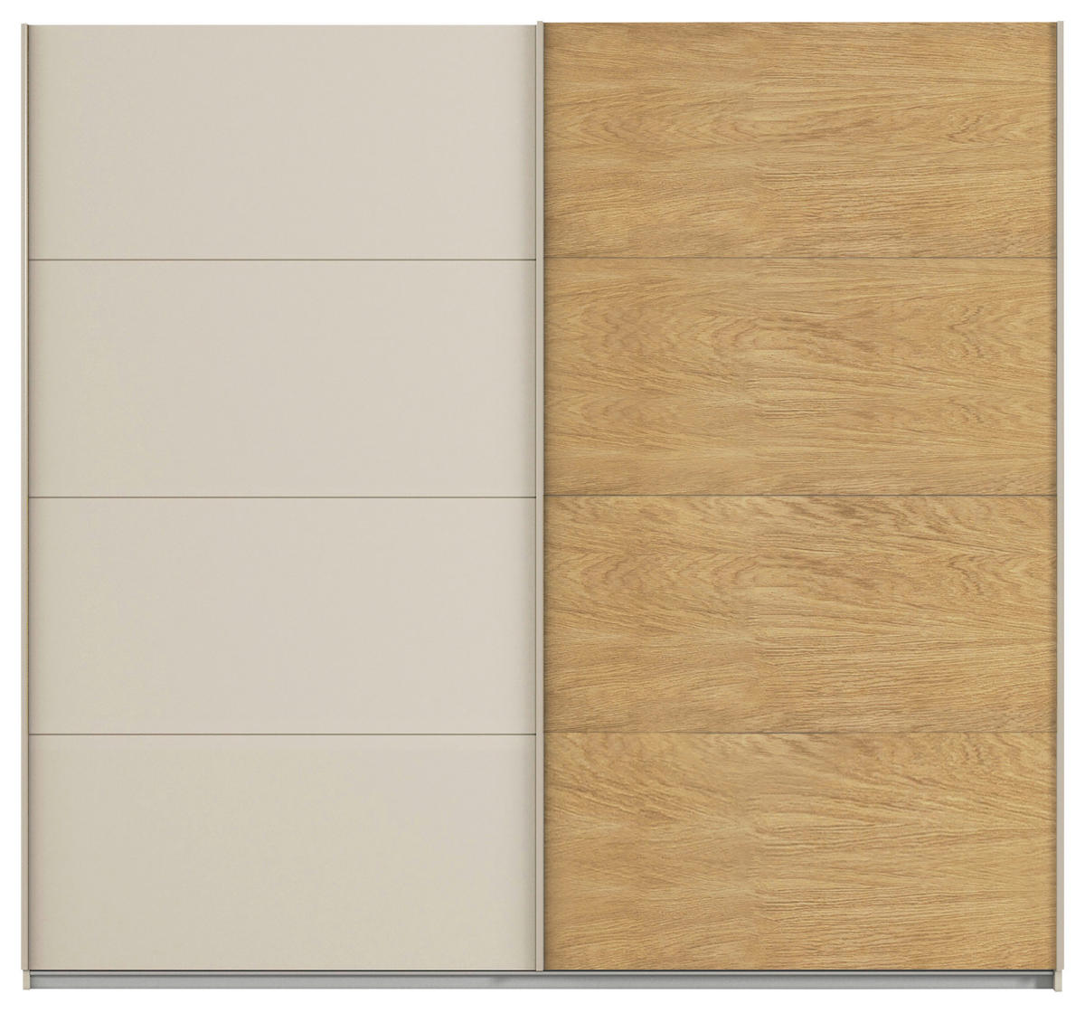 OMARA Z DRSNIMI VRATI, barve hrasta, barve šampanjca  - barve šampanjca/barve hrasta, Design, kovina/leseni material (271/210/62cm) - Hom`in