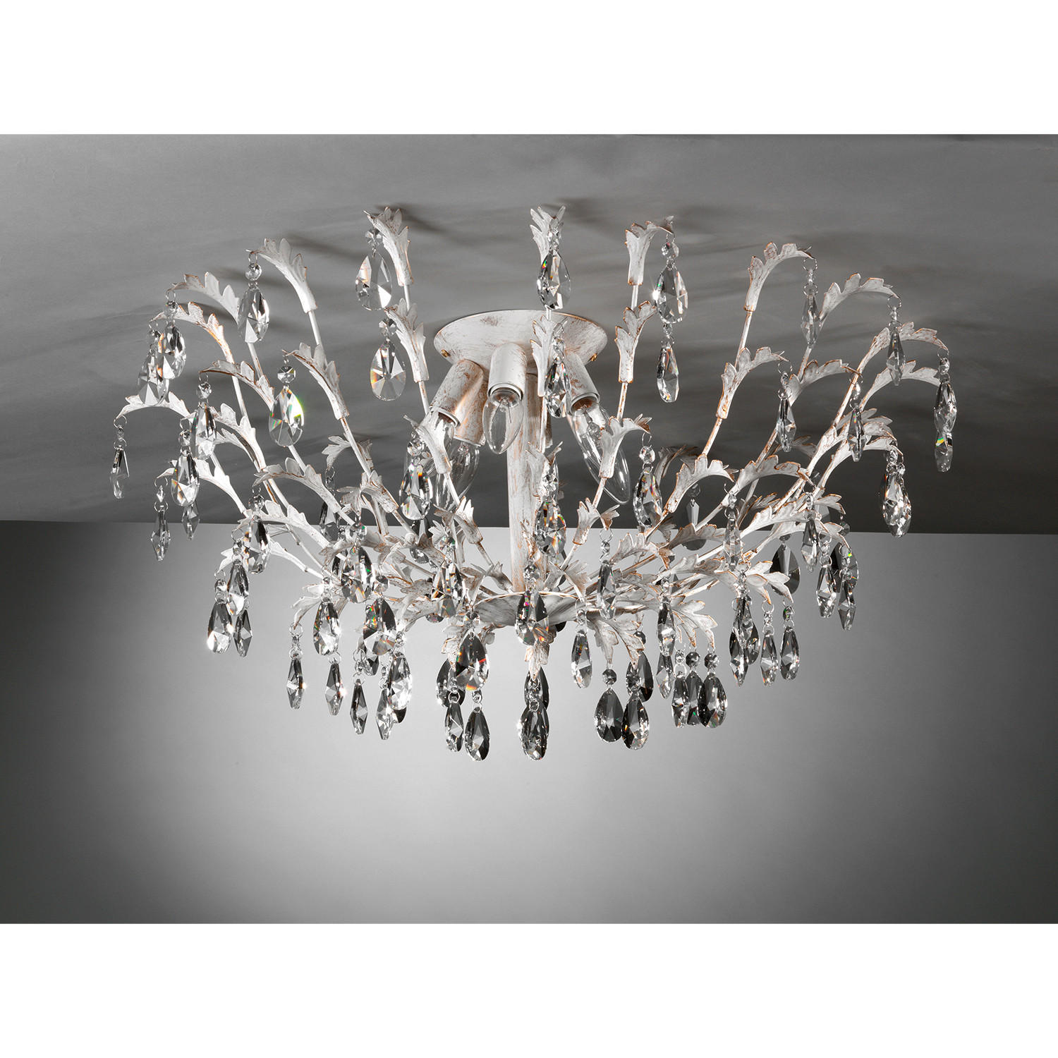 DECKENLEUCHTE 65/38 cm   - Weiß, KONVENTIONELL, Glas/Metall (65/38cm)