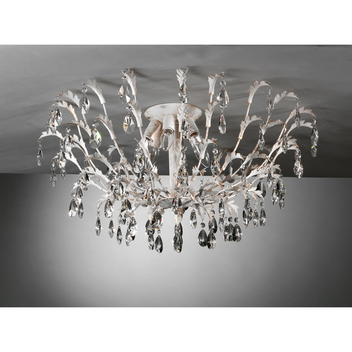DECKENLEUCHTE 65/38 cm   - Weiß, KONVENTIONELL, Glas/Metall (65/38cm)