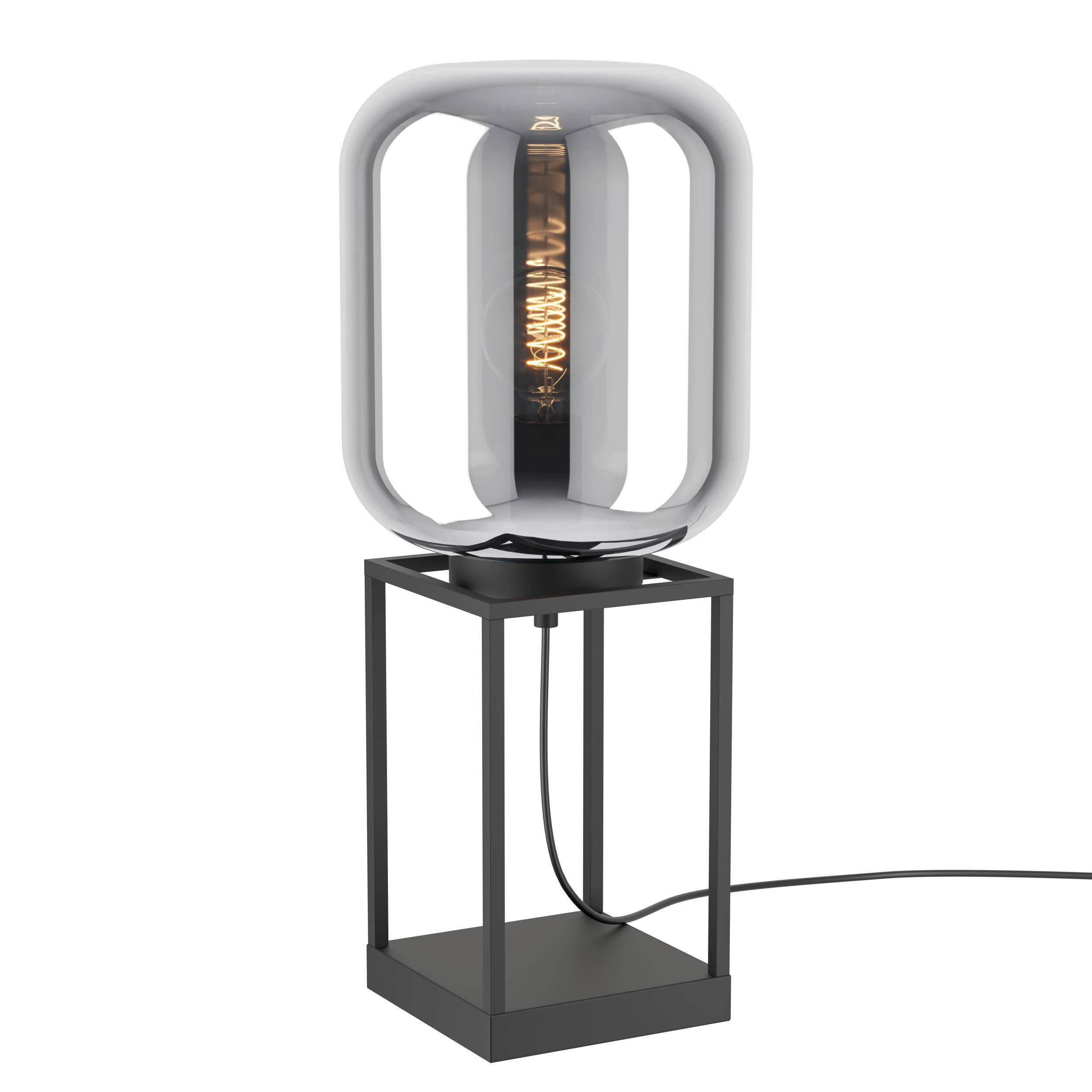 STOLNÍ LAMPA, E27, 25/59/25 cm - černá, Basics, kov/sklo (25/59/25cm)