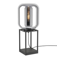 STOLNÍ LAMPA, E27, 25/59/25 cm - černá, Basics, kov/sklo (25/59/25cm)