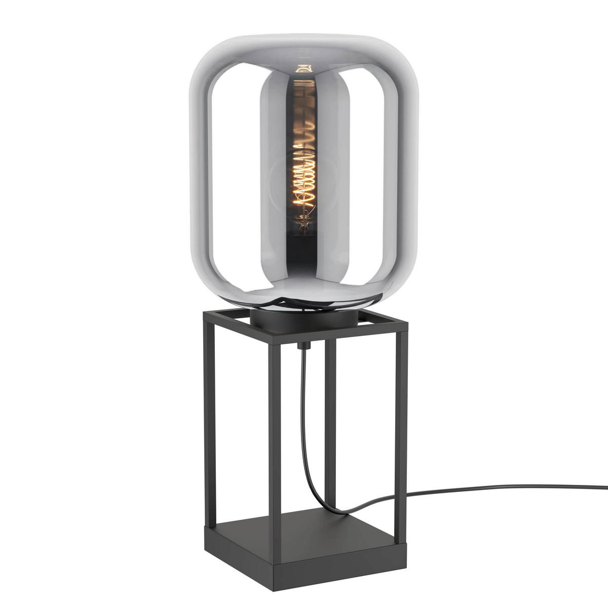 STOLNÍ LAMPA, E27, 25/59/25 cm - černá, Basics, kov/sklo (25/59/25cm)