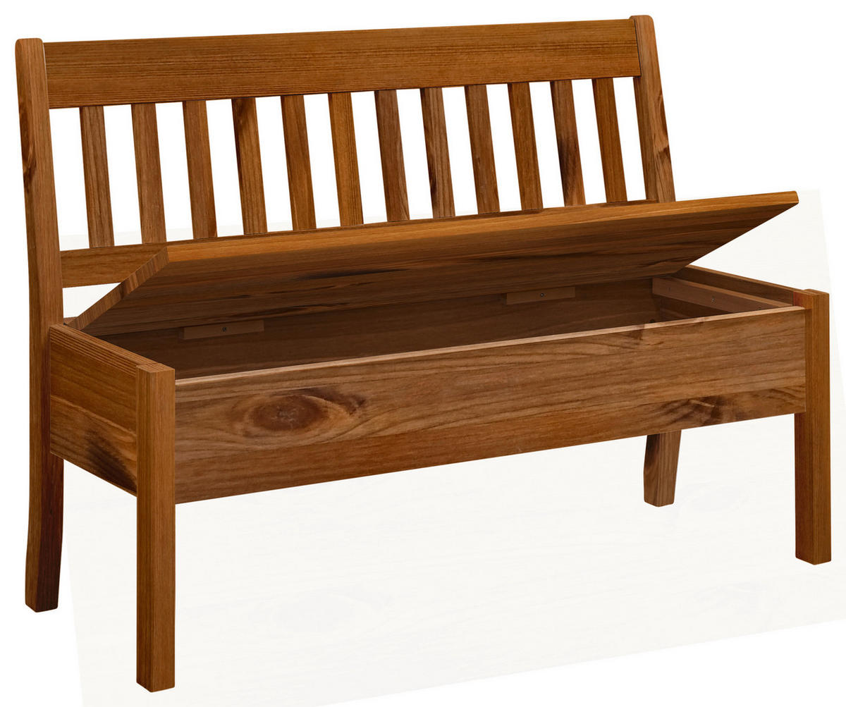 SITZBANK 130/93/58 cm Bernsteinfarben Kiefer massiv  - Bernsteinfarben, ROMANTIK / LANDHAUS, Holz (130/93/58cm) - Boxxx