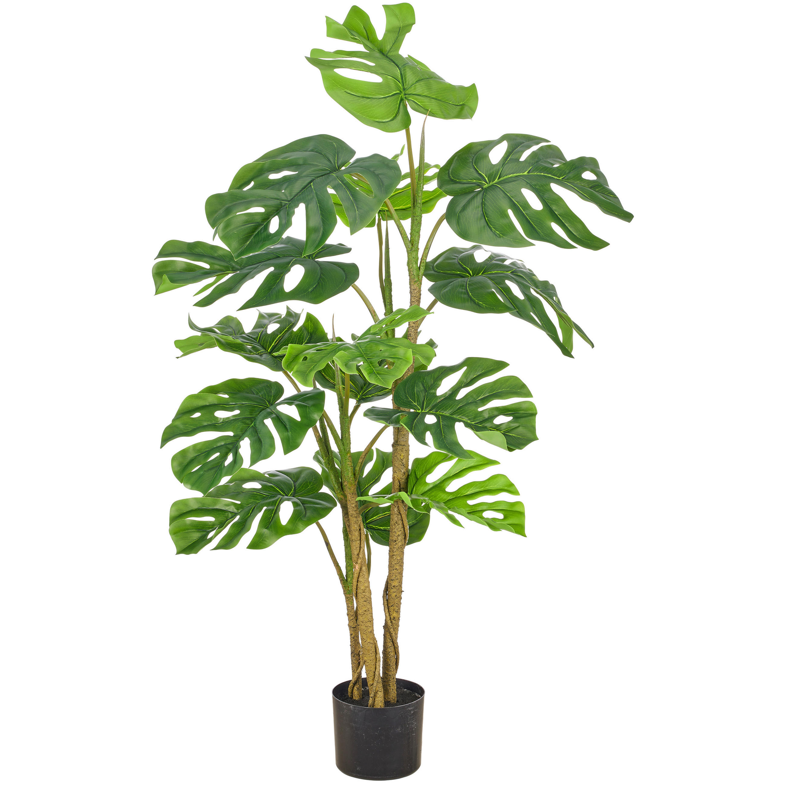 KUNSTPFLANZE Split Philodendron 120 cm  - Schwarz/Braun, Basics, Kunststoff (120cm)