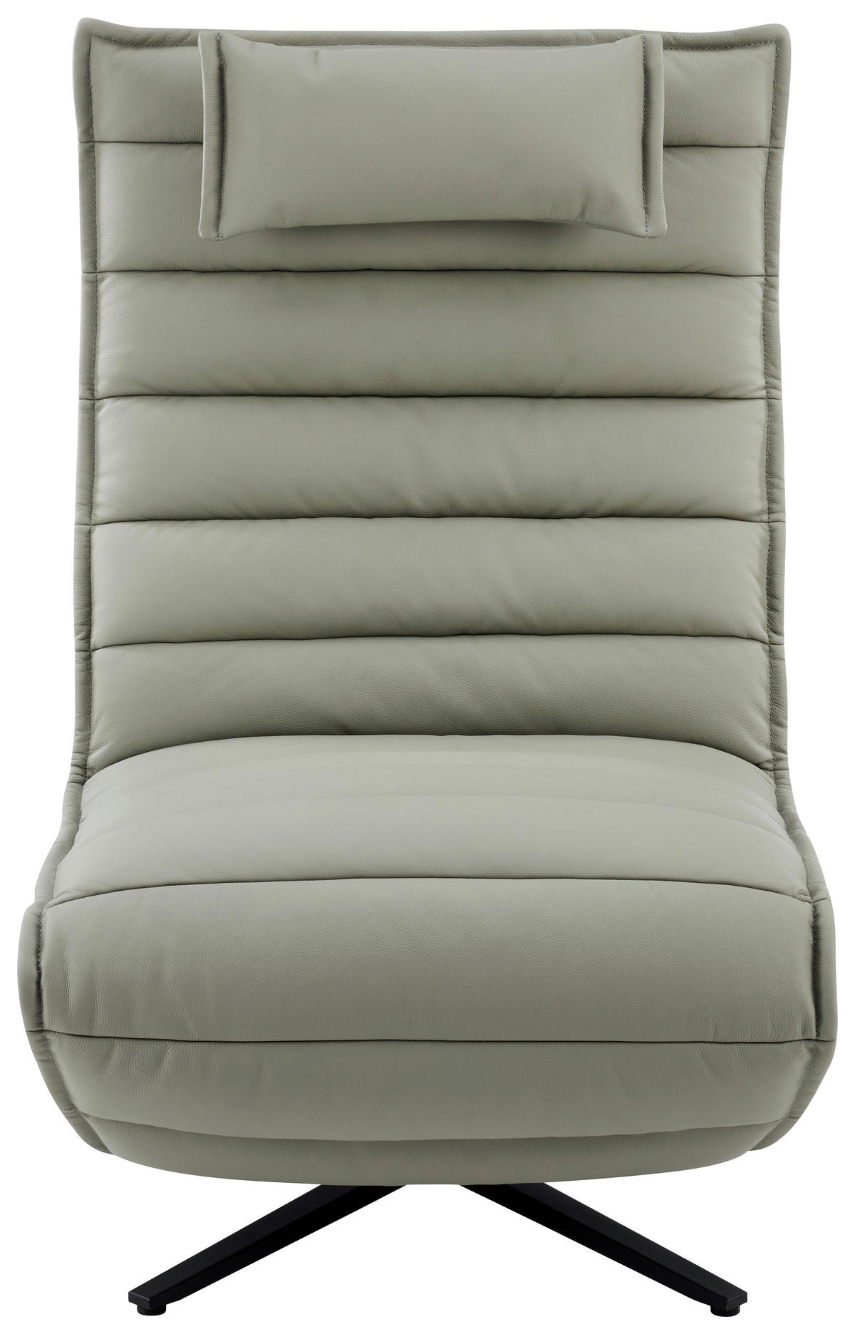 RELAXSESSEL in Metall, Textil, Leder Grau, Schwarz  - Schwarz/Grau, Design, Leder/Textil (68/108/84cm) - Stylife