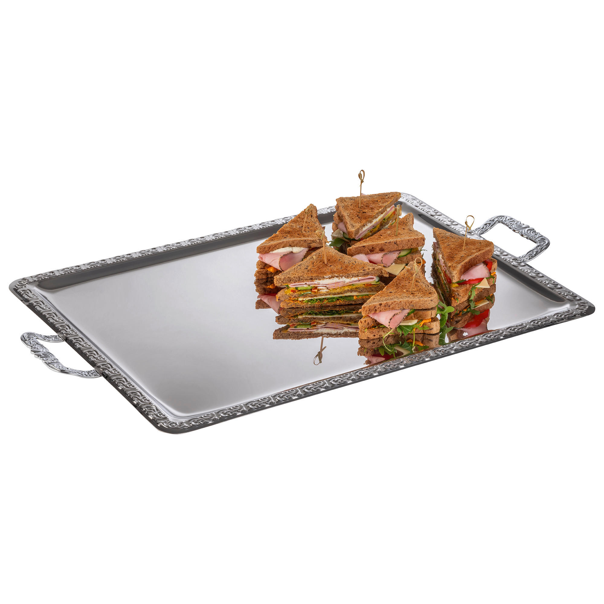 SERVIERTABLETT Metall  - Seidengrau, Basics, Metall (75/44,5/3cm)