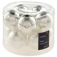 CHRISTBAUMKUGEL-SET 6 cm  - Silberfarben, KONVENTIONELL, Glas (6cm)