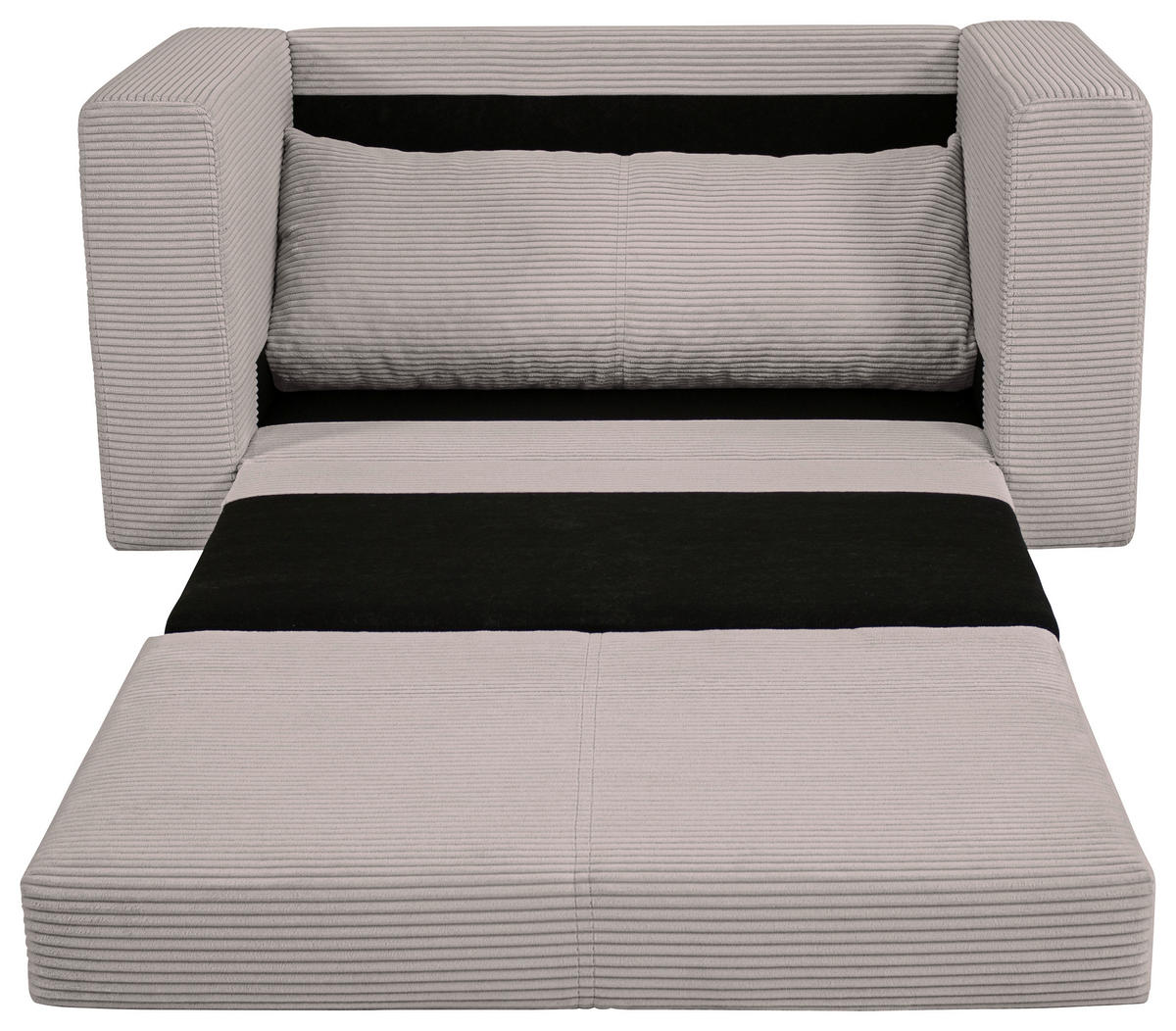 JUGEND- UND KINDERSOFA Cord Hellgrau  - Hellgrau/Schwarz, KONVENTIONELL, Textil (136/78/72cm) - Xora