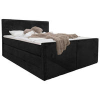 BOXSPRINGBETT 180/200 cm  in Schwarz  - Schwarz, MODERN, Textil (180/200cm) - Livetastic