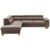 ECKSOFA in Mikrofaser Braun  - Eichefarben/Beige, Natur, Holz/Textil (226/273cm) - Beldomo System