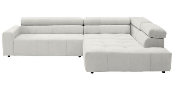 ECKSOFA Weiß Feincord  - Schwarz/Weiß, KONVENTIONELL, Kunststoff/Textil (311/219cm) - Hom`in