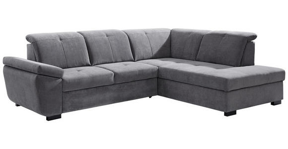 ECKSOFA inkl.Funktionen Grau Webstoff - Schwarz/Grau, KONVENTIONELL, Holz/Textil (280/202cm) - Xora