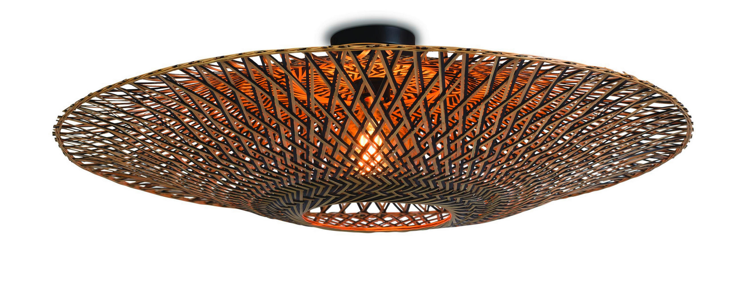 TAKLAMPA GOOD&MOJO  87/23 cm  - svart/naturfärgad, Trend, trä (87/23cm) - Good & Mojo