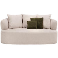 2-SITZER-SOFA Chenille Beige  - Dunkelgrün/Beige, MODERN, Kunststoff/Textil (177/86/105cm) - Hom`in