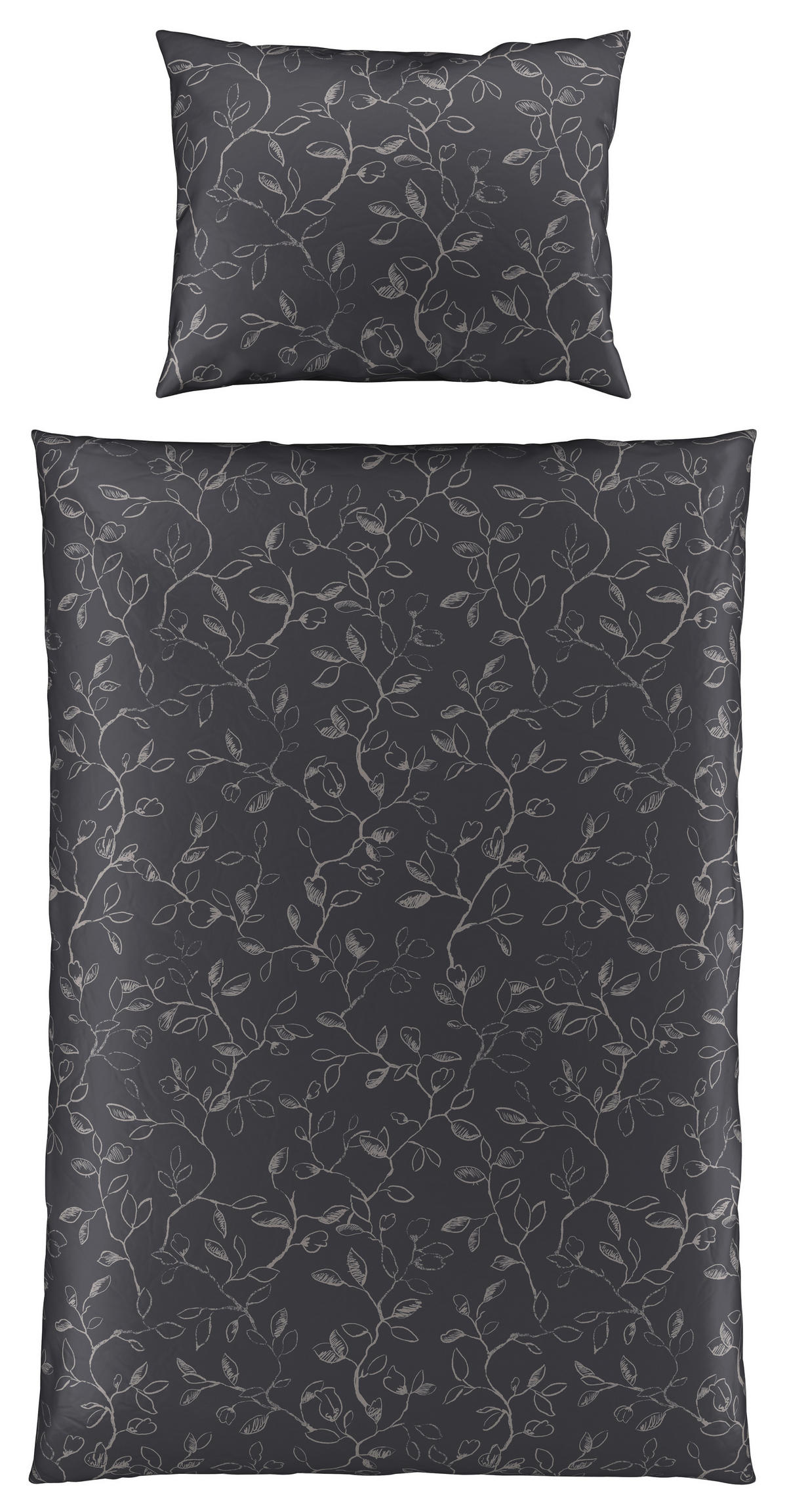 POSTELJNINA Lara saten antracit  - antracit, Natur, tekstil (140/200cm) - Bio:Vio