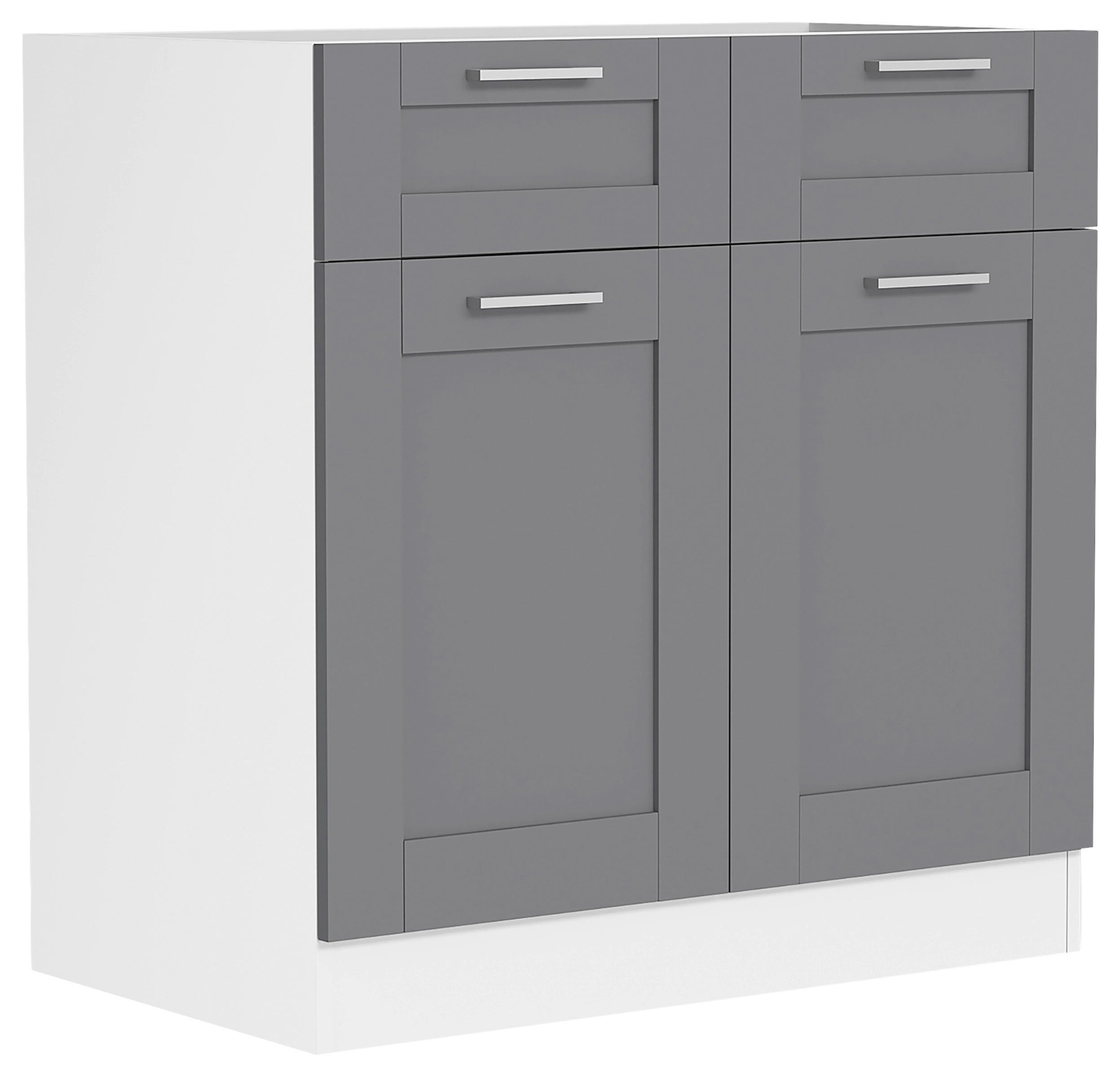 BÄNKSKÅP 80/82/46 cm  i antracit, vit  - vit/silver, Trend, trämaterial/plast (80/82/46cm) - MID.YOU