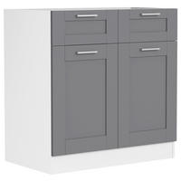 KÜCHENUNTERSCHRANK 80/82/46 cm  in Anthrazit, Weiß  - Anthrazit/Silberfarben, Trend, Holzwerkstoff/Kunststoff (80/82/46cm) - MID.YOU