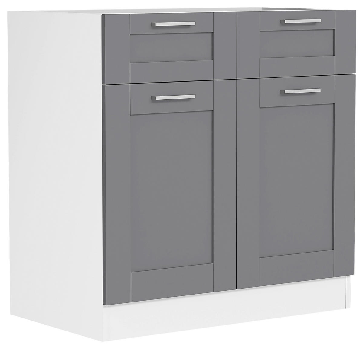 KÜCHENUNTERSCHRANK 80/82/46 cm  in Anthrazit, Weiß  - Anthrazit/Silberfarben, Trend, Holzwerkstoff/Kunststoff (80/82/46cm) - MID.YOU