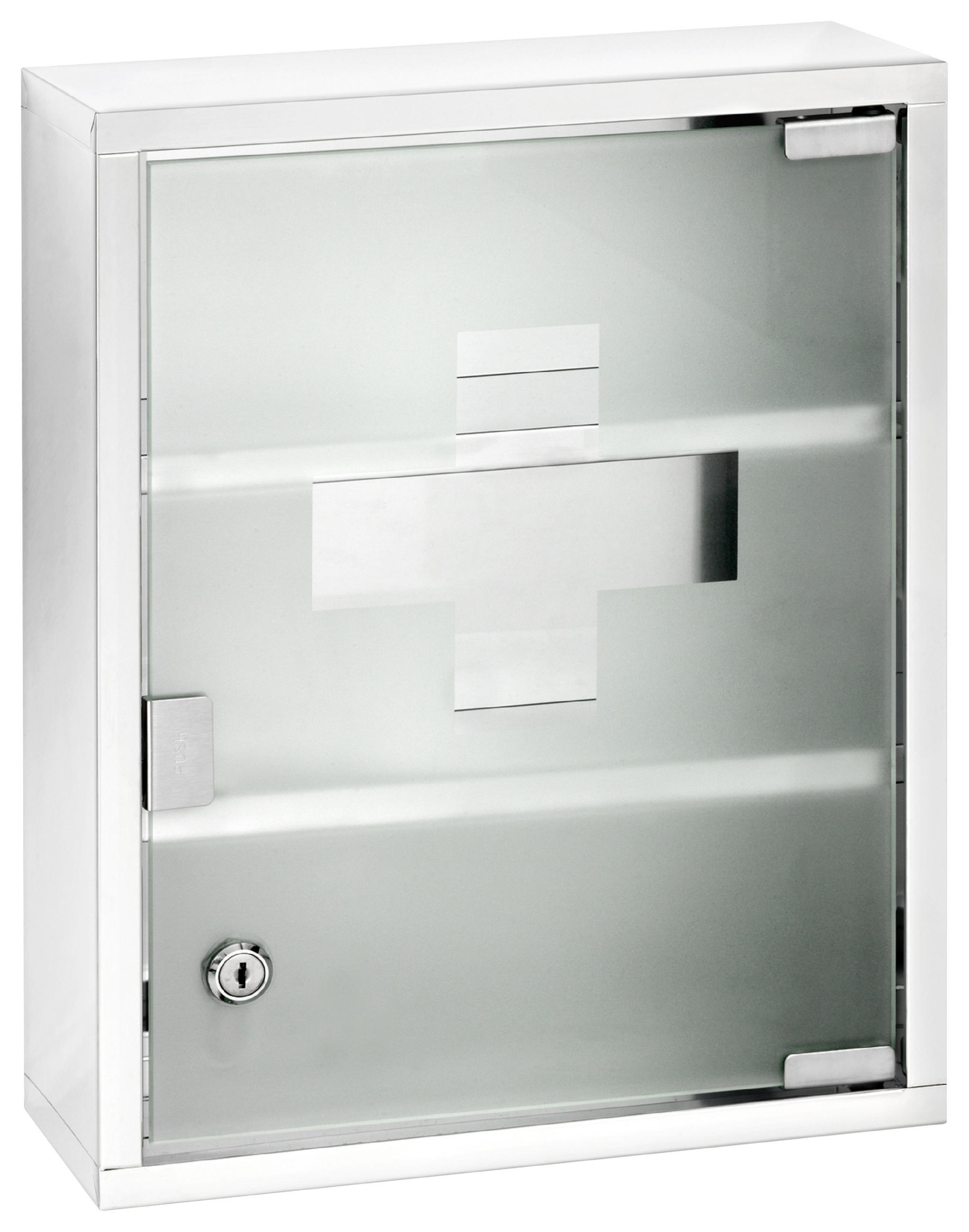 MEDIZINSCHRANK 30/40/12 cm  - Edelstahlfarben, Basics, Glas/Metall (30/40/12cm) - Wenko