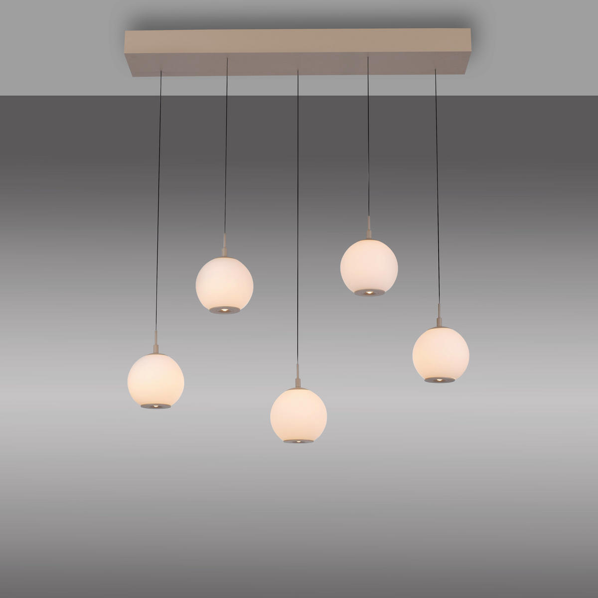 LED-HÄNGELEUCHTE Sandora 92/25/180 cm  - Sandfarben, Design, Glas/Kunststoff (92/25/180cm) - Paul Neuhaus