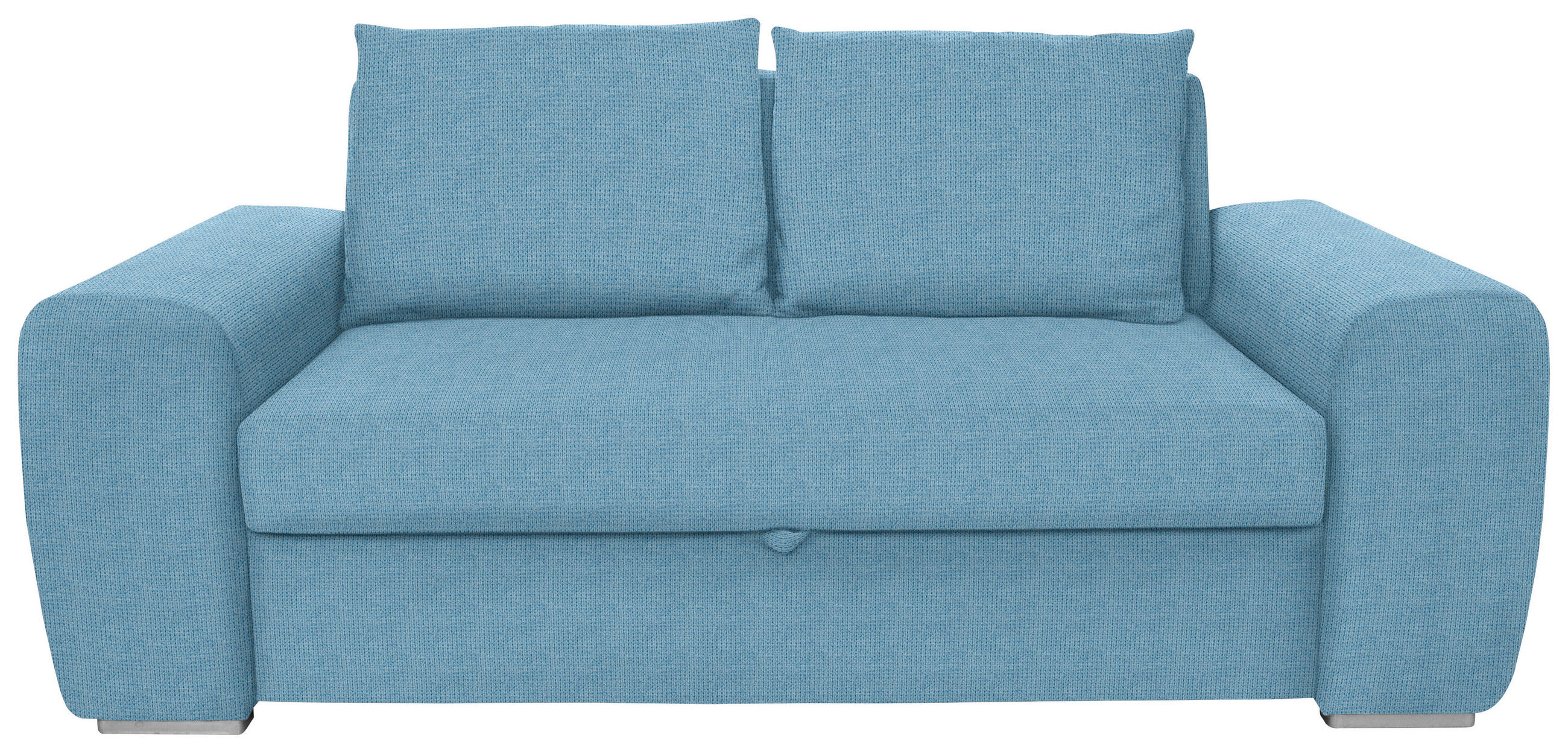 SCHLAFSOFA Hellblau Typenauswahl, Fussart wählbar, Lederauswahl, Stoffauswahl, Armteilvarianten  - Chromfarben/Hellblau, Design, Holz/Textil (199/92/97cm) - Livetastic