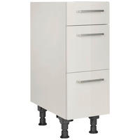 SCHUBKASTENUNTERSCHRANK 30/87/56 cm  in Hellgrau  - Edelstahlfarben/Hellgrau, MODERN, Holzwerkstoff/Metall (30/87/56cm) - Nobilia