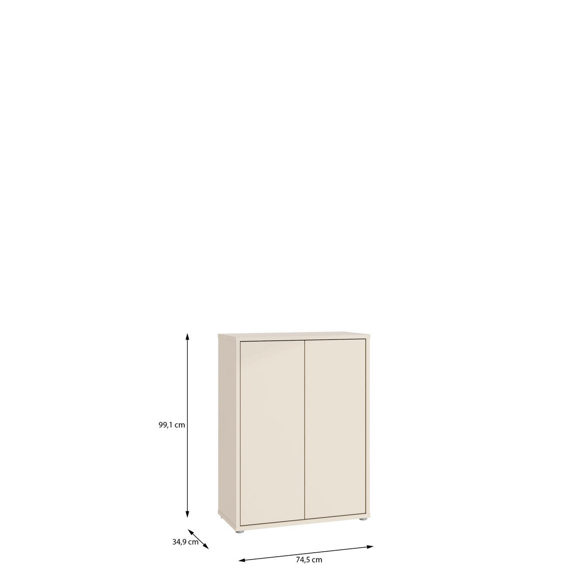 OMARA ZA ČEVLJE peščene barve - peščene barve, Moderno, umetna masa/leseni material (74,5/99,1/34,9cm) - Carryhome