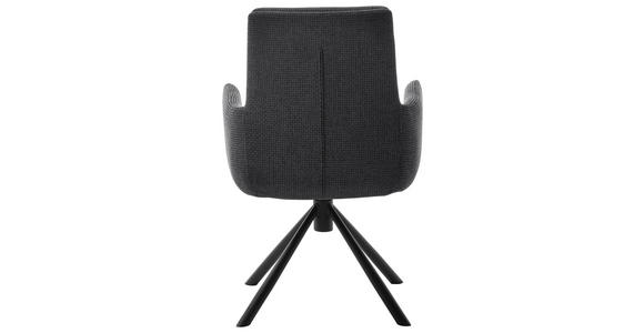 ARMLEHNSTUHL in Stahl Webstoff - Anthrazit/Schwarz, Design, Textil/Metall (61/90/64cm) - Dieter Knoll