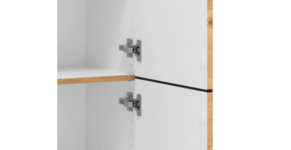 MIDISCHRANK 40/130/35 cm  - Wildeiche/Schwarz, KONVENTIONELL, Holzwerkstoff/Metall (40/130/35cm) - Xora