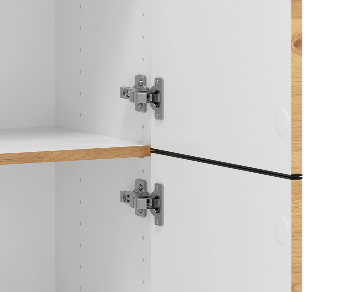 MIDISCHRANK 40/130/35 cm  - Wildeiche/Schwarz, KONVENTIONELL, Holzwerkstoff/Metall (40/130/35cm) - Xora