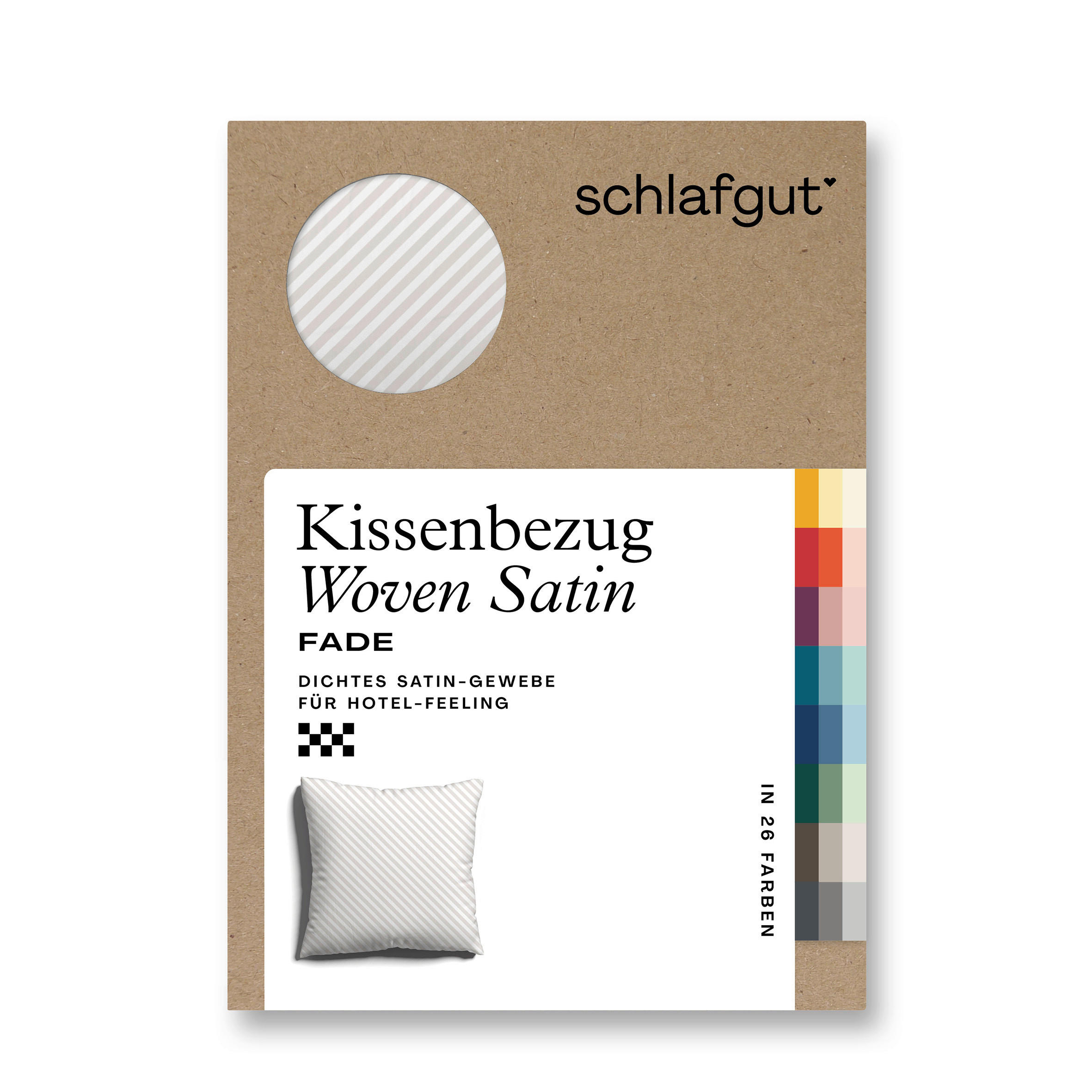 KOPFKISSENBEZUG WOVEN SATIN FADE 80/80 cm  - Taupe/Weiß, Basics, Textil (80/80cm) - Schlafgut