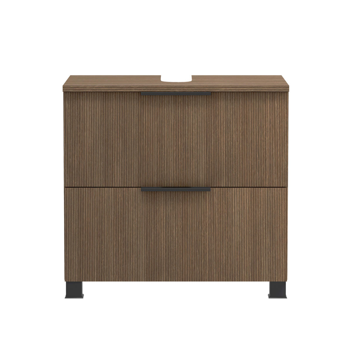 BADEZIMMER 2-teilig  in 60 cm  - Dunkelbraun/Schwarz, Natur, Glas/Holzwerkstoff (60cm) - Held