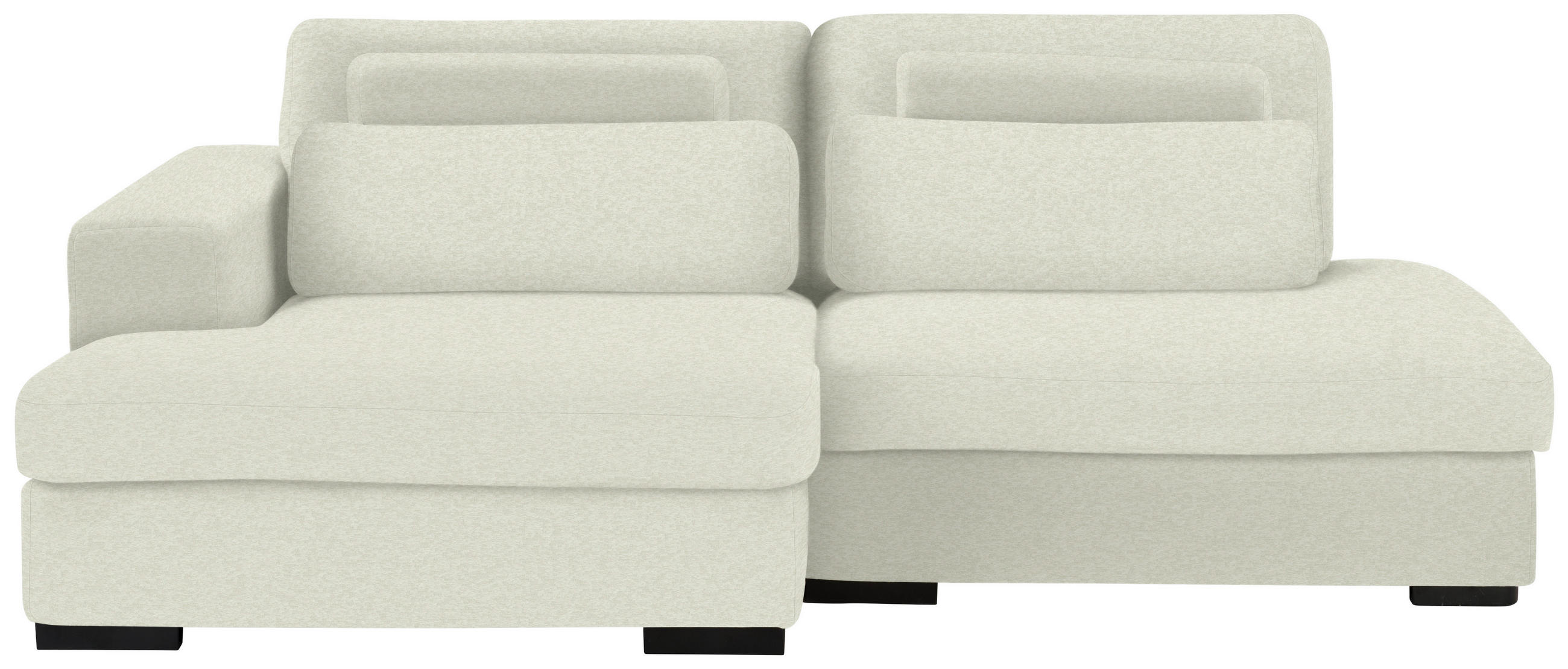 ECKSOFA in Chenille Creme  - Creme/Schwarz, Design, Kunststoff/Textil (158/223cm) - Lomoco