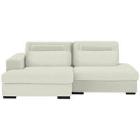 ECKSOFA in Chenille Creme  - Creme/Schwarz, Design, Kunststoff/Textil (158/223cm) - Lomoco