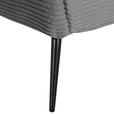HOCKER Cord Dunkelgrau  - Dunkelgrau/Schwarz, Design, Textil/Metall (60/49/53cm) - Landscape