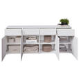 SIDEBOARD  200/79,6/39,8 cm 4 Schublade(n)  - Silberfarben/Weiß, Design, Holzwerkstoff/Kunststoff (200/79,6/39,8cm) - Xora