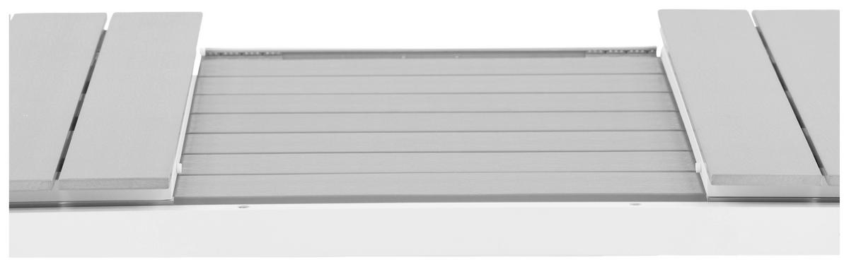 GARTENTISCH Metall Grau, Weiß rechteckig  - Weiß/Grau, KONVENTIONELL, Metall (160/100/75cm) - Gardenson