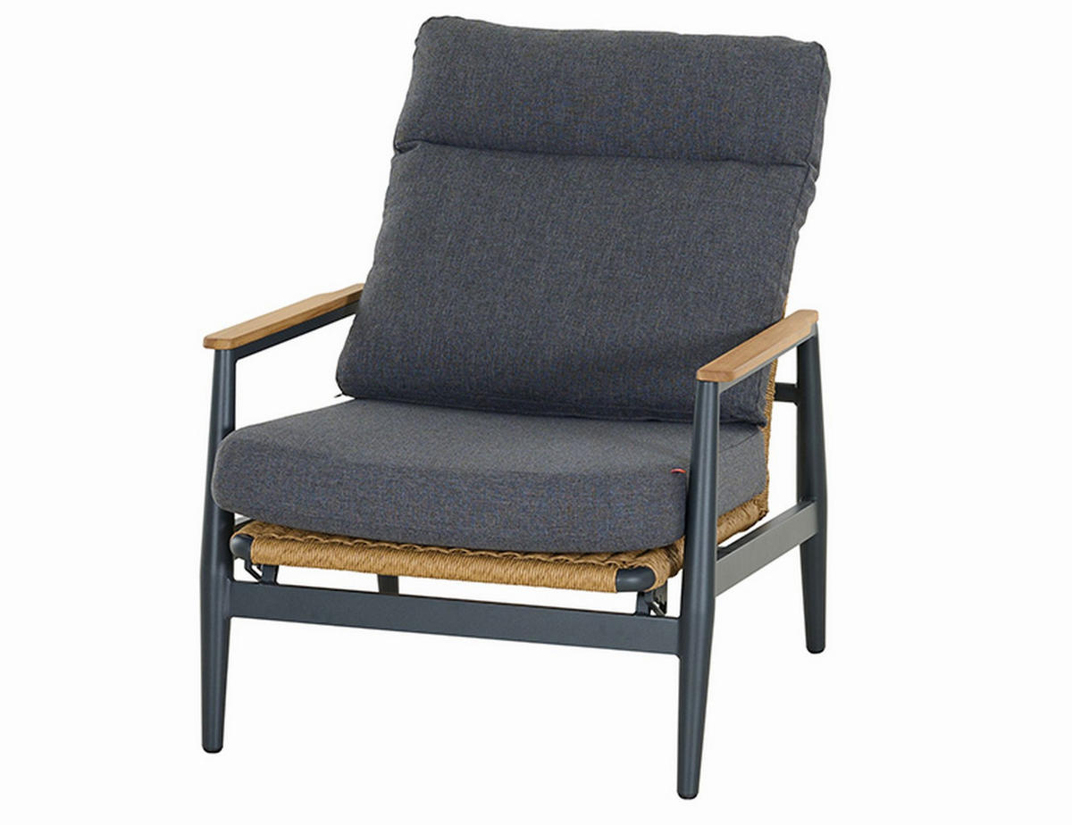 LOUNGEGARNITUR Teakholz Aluminium  - Anthrazit/Grau, Basics, Holz/Metall - Siena Garden