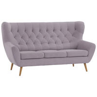 3-SITZER-SOFA Webstoff Altrosa  - Eichefarben/Beige, Design, Holz/Textil (188/104/92cm) - Stylife