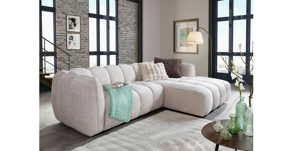 ECKSOFA in Chenille Creme  272/172 cm  - Creme/Schwarz, KONVENTIONELL, Kunststoff/Textil (272/172cm) - Carryhome
