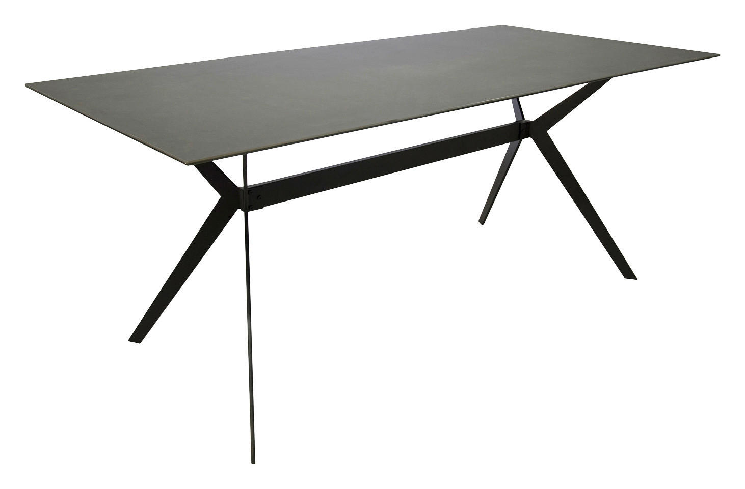 MASĂ din metal, ceramică 180/90/75 cm   - negru/gri, Design, ceramică/metal (180/90/75cm) - Hom`in