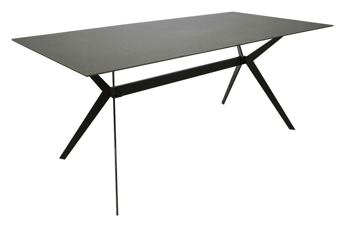 JEDÁLENSKÝ STÔL, sivá, čierna, 180/90/75 cm - čierna/sivá, Design, kov/keramika (180/90/75cm) - Hom`in